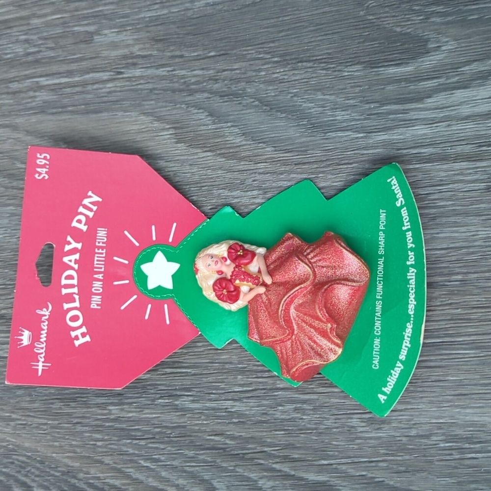 ❤️5/$25 Rare⭐NWT Vintage 1995 Hallmark Barbie Pin